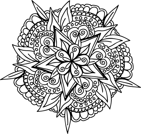 Hand Drawn Floral Coloring Page